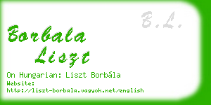 borbala liszt business card