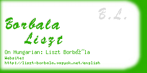 borbala liszt business card